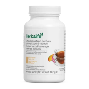 Herbalife instant herbal beverage bottle with tea extracts, mango dragon fruit flavor, 102 g net weight.